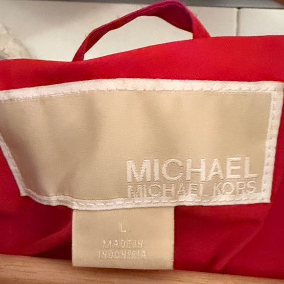 Michael Kors Women’s Red Warm Zip-Front Jacket with Sherpa-Lined Hood – Size L - Picture 2 of 8